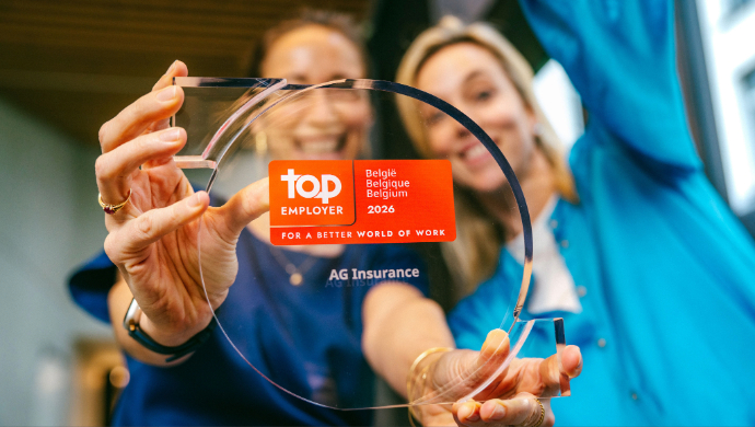 recruiters with top employer trophy