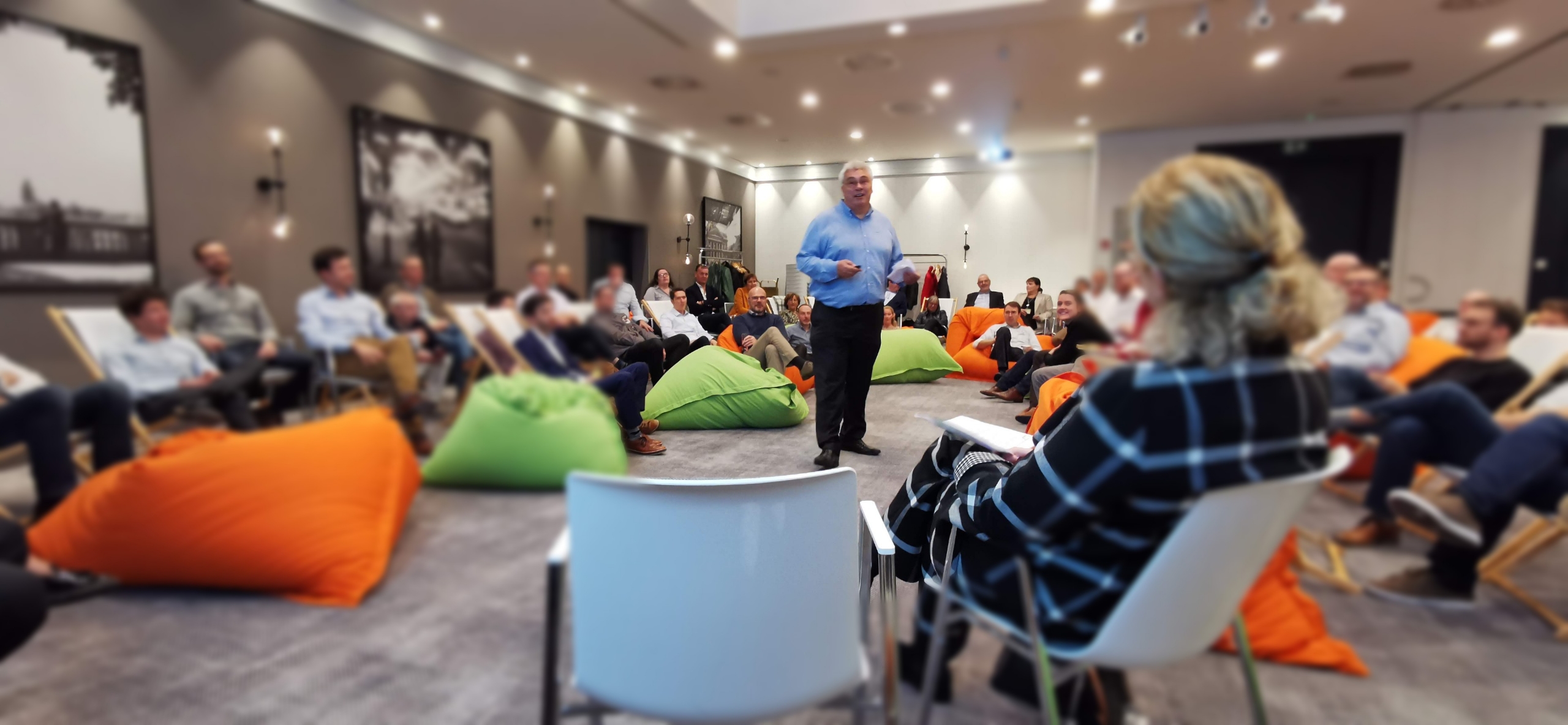 PVB talking during a Management meeting